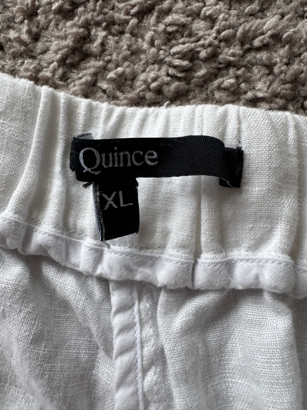 Quince 100% European Linen Pull On Pants White XL Coastal Summer - Picture 3 of 9
